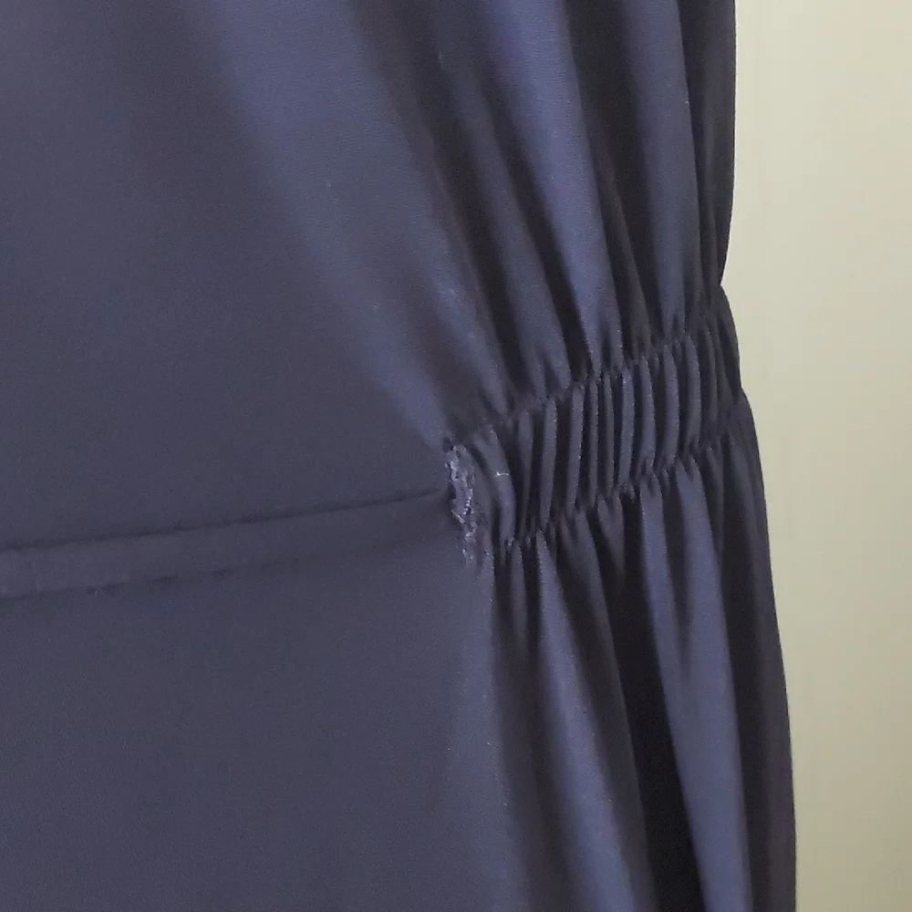 DKNY, Size L/Tall  Very Unique Design Black Maxi Dress with Drawstring Waist - Picture 9 of 16